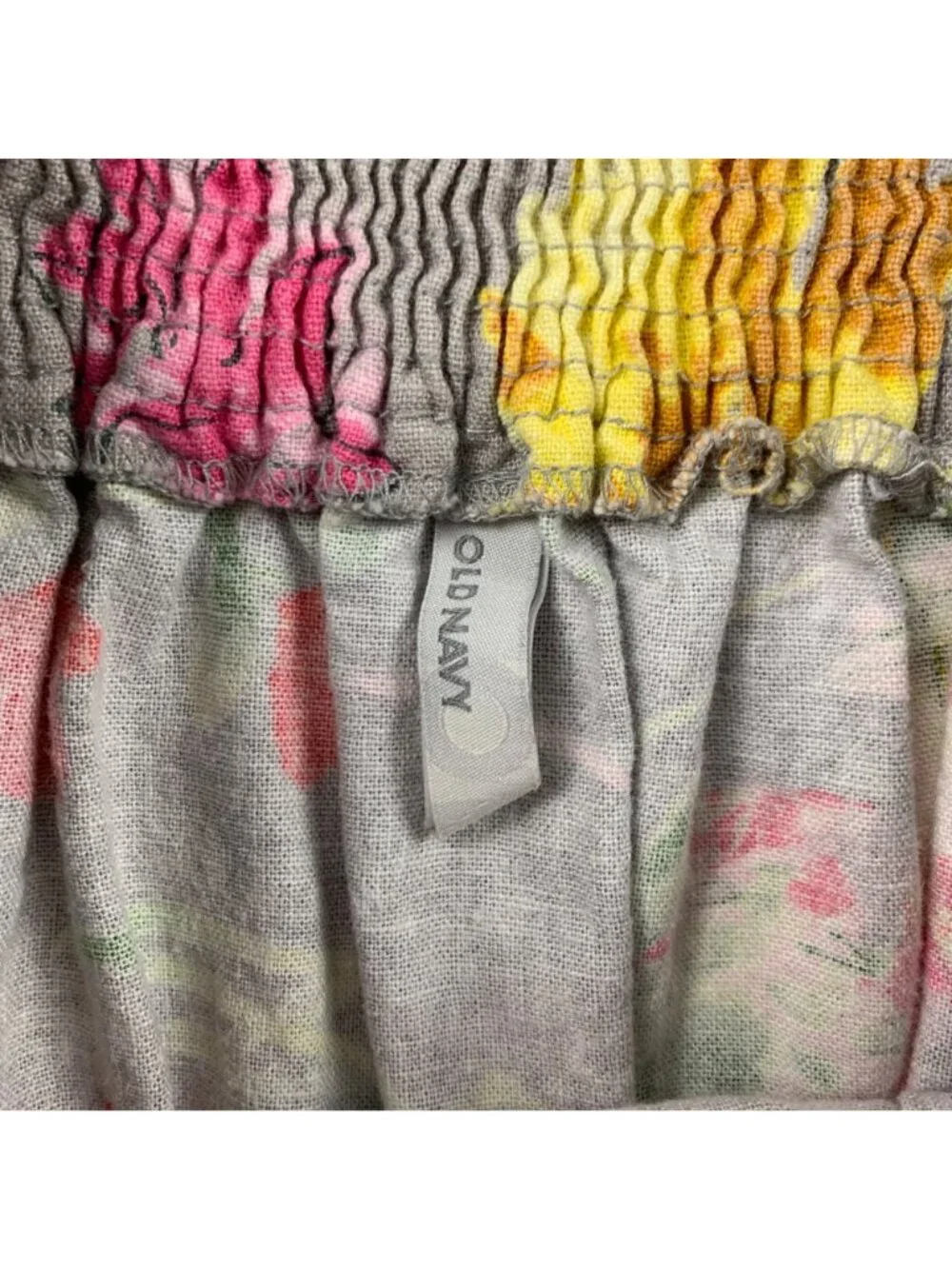 Old Navy Watercolor Floral Linen Blend Mini Skirt M